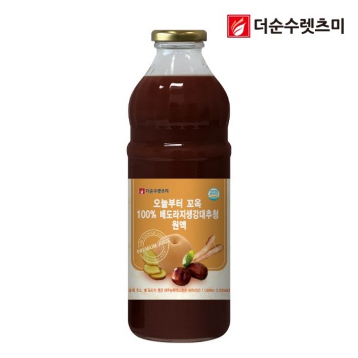 물한방울없는 100% 배 도라지 생강 대추청 원액 1000ml, 1병