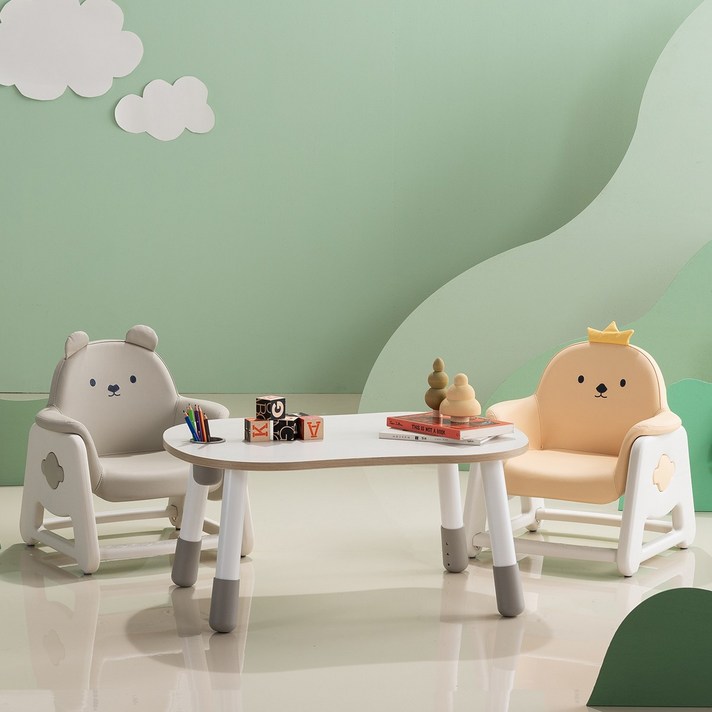 리바트 뚜뚜 높이조절 아이 책상 의자세트 (병아리 베어), 오크책상+병아리