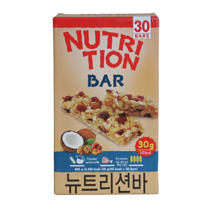 엄마사랑 뉴트리션바 30gx30개입 900g 9가지 견과류 과일 곡물담은 바, 30g, 60개입