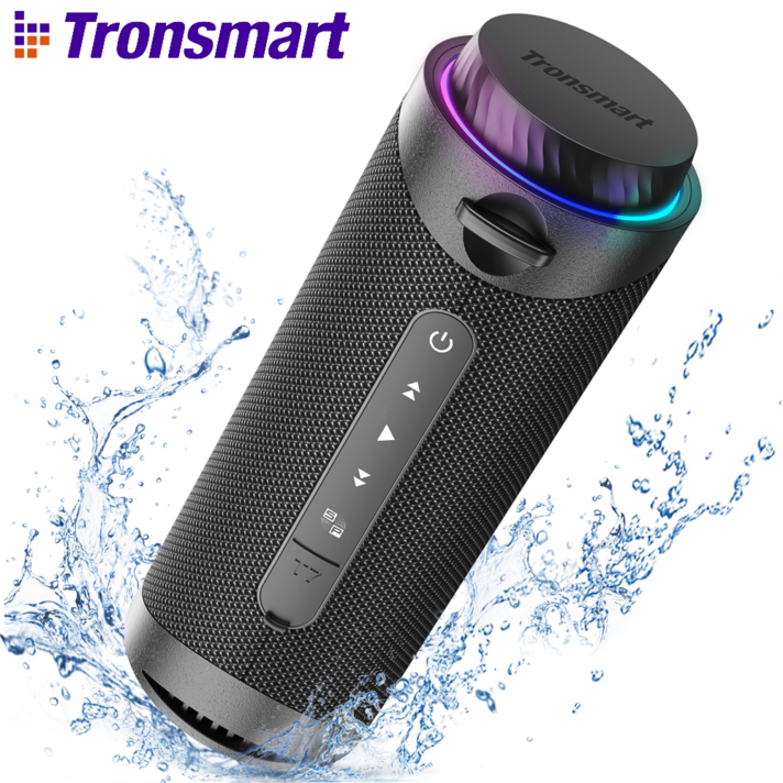 Tronsmart T7 휴대용 무선 블루투스 스피커 우퍼 야외 캠핑용 IPX7방수 LED 강력한 서브우퍼, Black, T7 Speaker