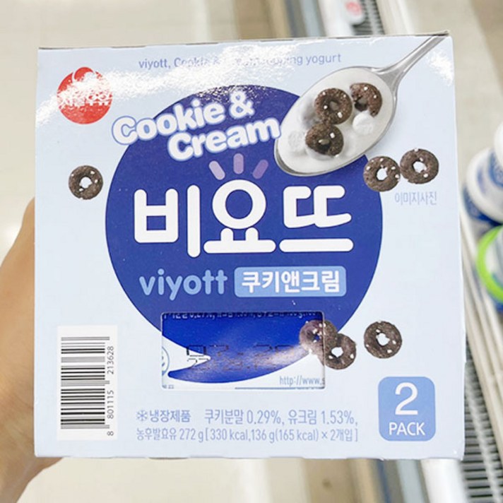서울우유 비요뜨쿠키앤크림 136Gx2 x 5개, 보냉백