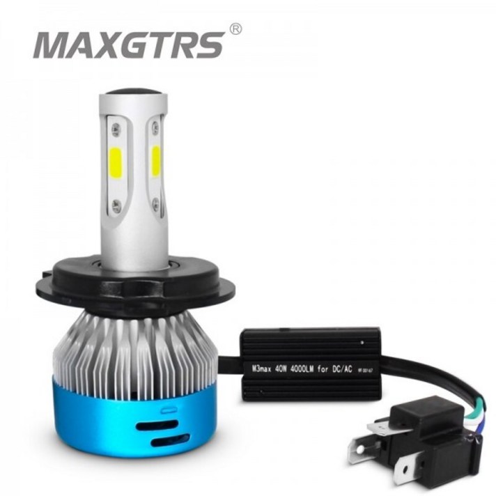 DC AC 8V-80V LED H4 오토바이 헤드 라이트 자전거 HS1 PH7 PH8 BA20D H6 H4 LED 전구 램프 360 도 빔 IP67 화이트 40W 4000Lm, H4_WHITE