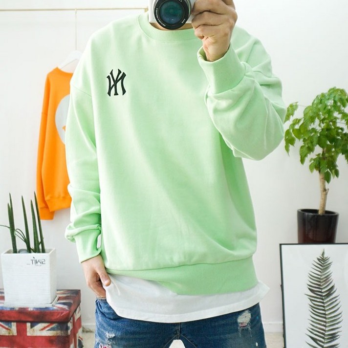 코디캡틴 뉴욕 자수 오버핏 커플티셔츠 빅사이즈맨투맨