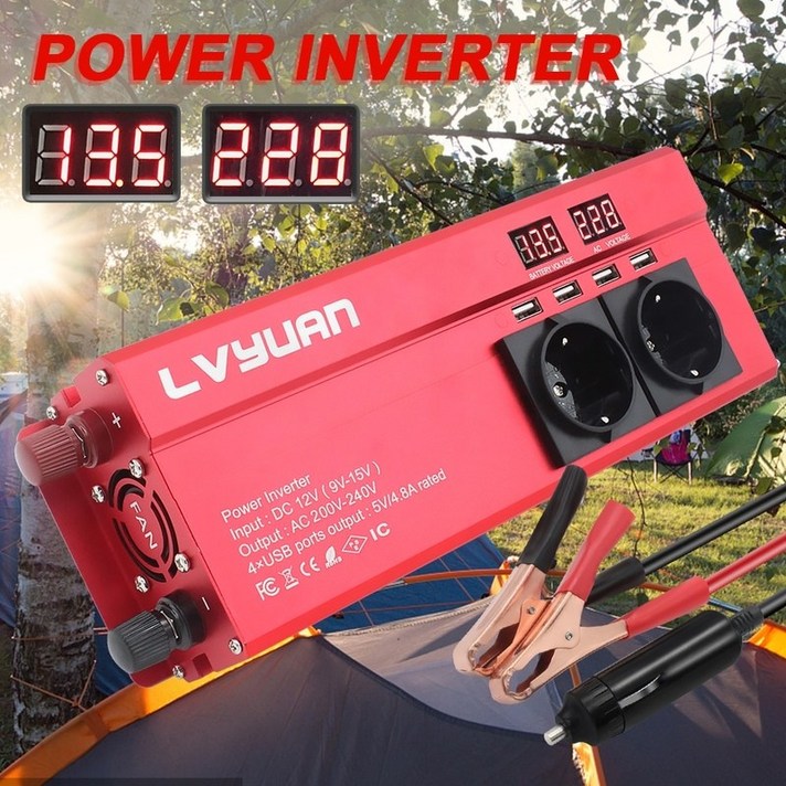 주행충전기 자동차 인버터 6000 w 피크 dc 12 v24 v ac 220 배터리충전기, 24V 220V EU 플러그, 협동사