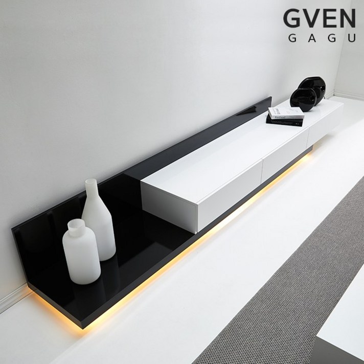 GVEN 지벤 노르마니 LED 익스텐션 모던 거실장 서랍/수납장>>TV장/거실장, 블랙화이트(콘센트위치는 배송메모란에)”></div>
<div class=