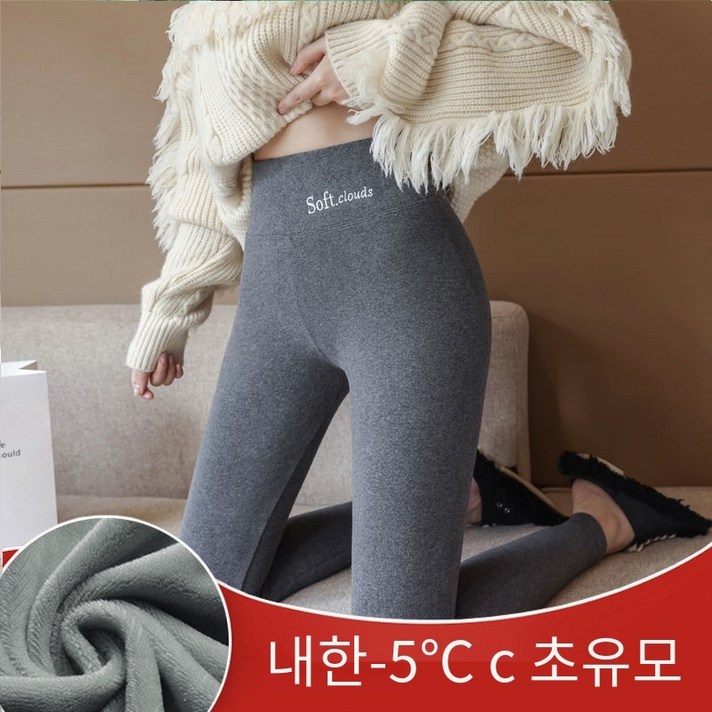 얇은/두꺼운 양털 레깅스 여성 겨울 양털 안감 겉옷 높은 허리 슬리밍 바지 스키니 따뜻한 바지