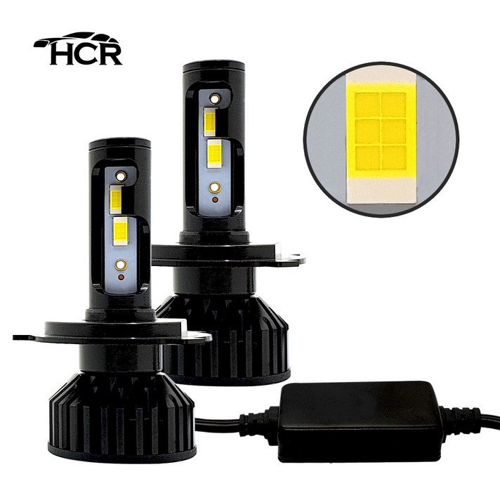 HCR 22000루멘 6500k LED헤드라이트 전조등 안개등 화물차24V호환 전차종호환 H1 H3 H4 H7 H8 9005 9006 881, 블랙에디션 H4, 1세트