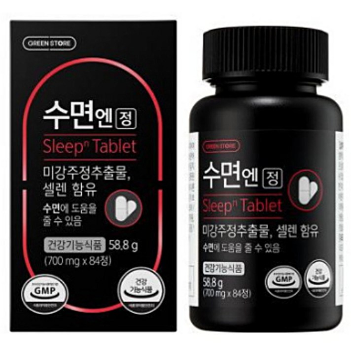그린스토어 수면엔 정 84정 미강주정추출물, 수면엔 550mg 84정
