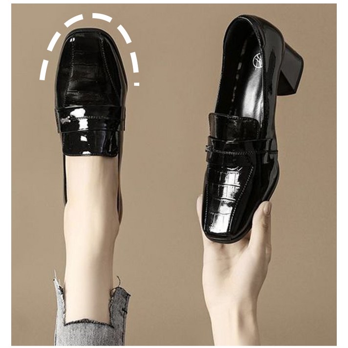 봄 여성 펌프스 미들힐 면접구두 로퍼 5cm 카키 블랙