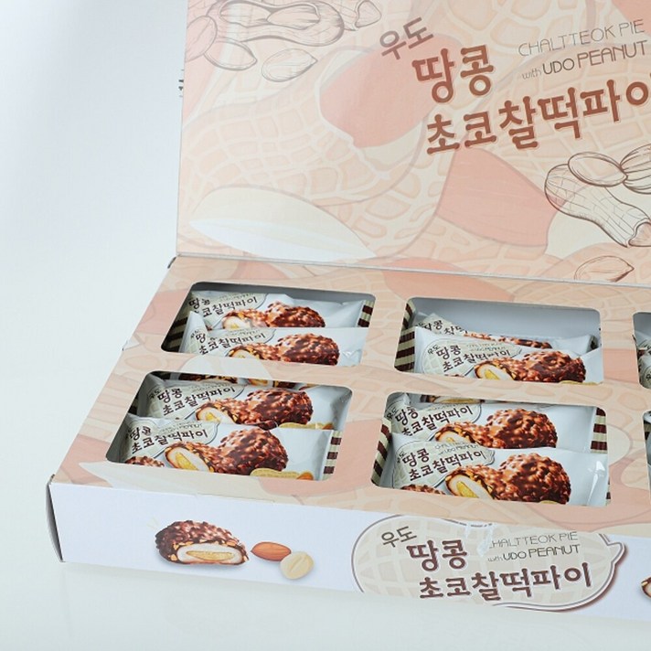 우도 땅콩 초코 찰떡파이, 36g, 12개