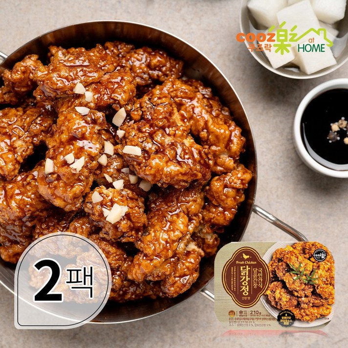 쿠즈락앳홈 국민간식 달콤간장 닭강정 210g 2팩