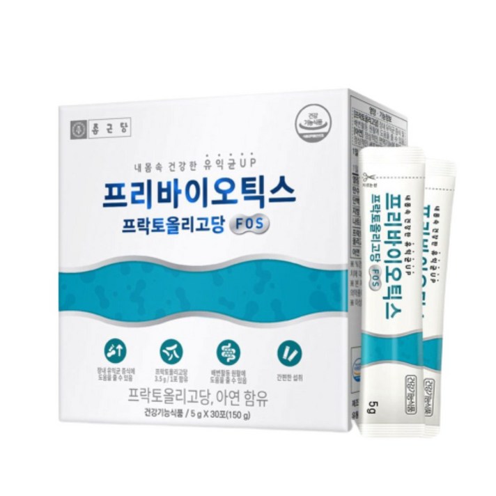 종근당 프리바이오틱스 fos 포스 에프오엑스 푸리 프리 바이오 스틱 스틱스 프리바이오텍스 프리바이텍스 아연 프락토올리고당 푸락토올리고당 30포 남성 여성, 1박스