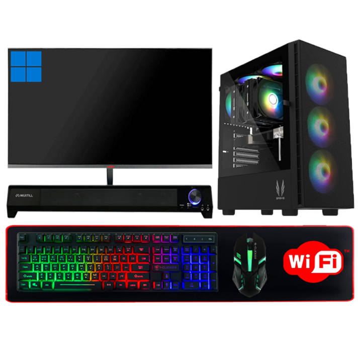 PC온스튜디오 게이밍 컴퓨터 풀세트 모니터포함 조립PC 롤 피파 오버워치2 발로란트 서든 로스트아크 배그 아이온 게임용 데스크탑, 01. 기본형, 풀세트 - FG01
