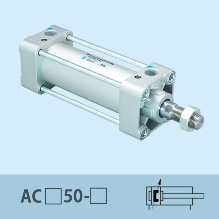 신영제어기 공압실린더 AC50 Rc3/8 (복동편로드 에어쿠션타입 중형실린더), 150, 1개