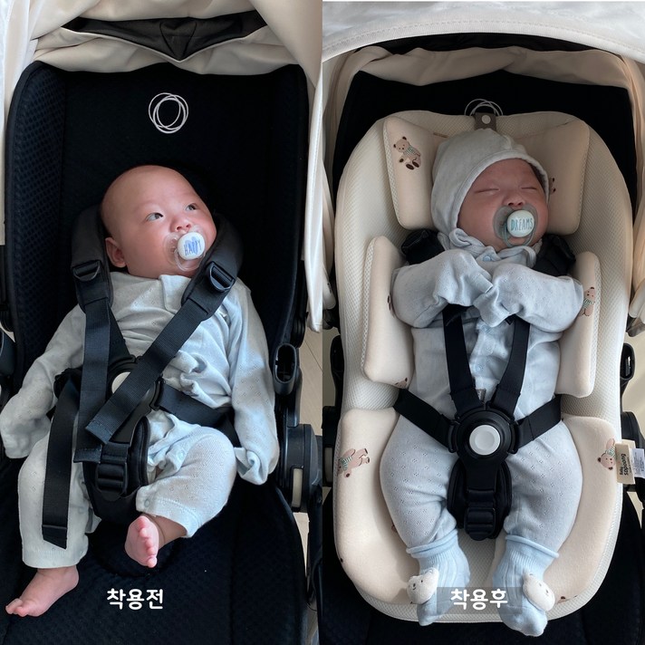 베이비소풍 유모차 에그쿠션시트 출산준비물 신생아 유모차 보호 이너 시트 라이너, 당근토끼, 1세트