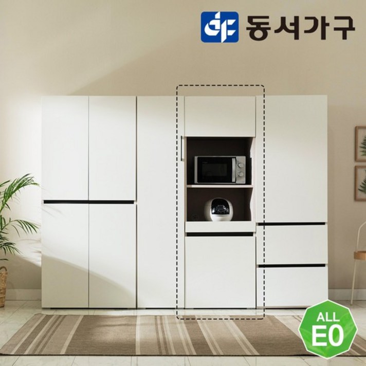 동서가구 플레이트 광폭 600 주방수납 광파오븐 렌지대, 올진그레이