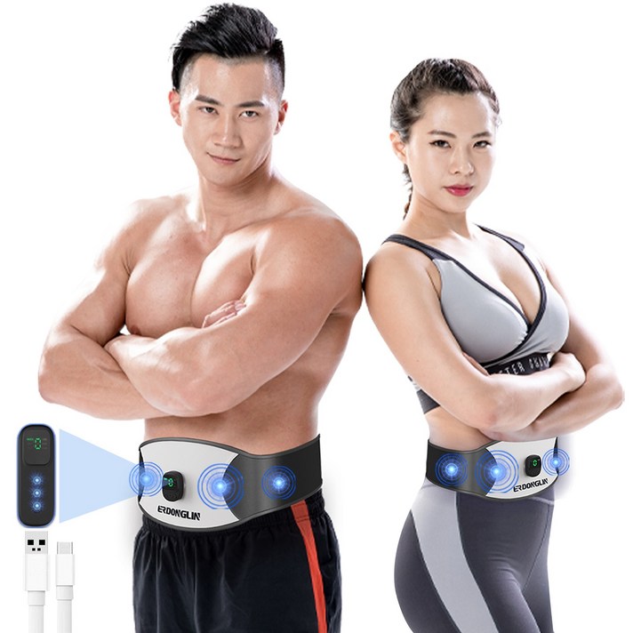 EMS저주파 복근운동기구 뱃살다이어트 홈트레이닝 트레이닝 저주파운동기구 뱃살운동기구 허리마사지기 리모컨추가 기본모델 허리벨트1개 고급모델 허리1개와 팔2개 풀세트