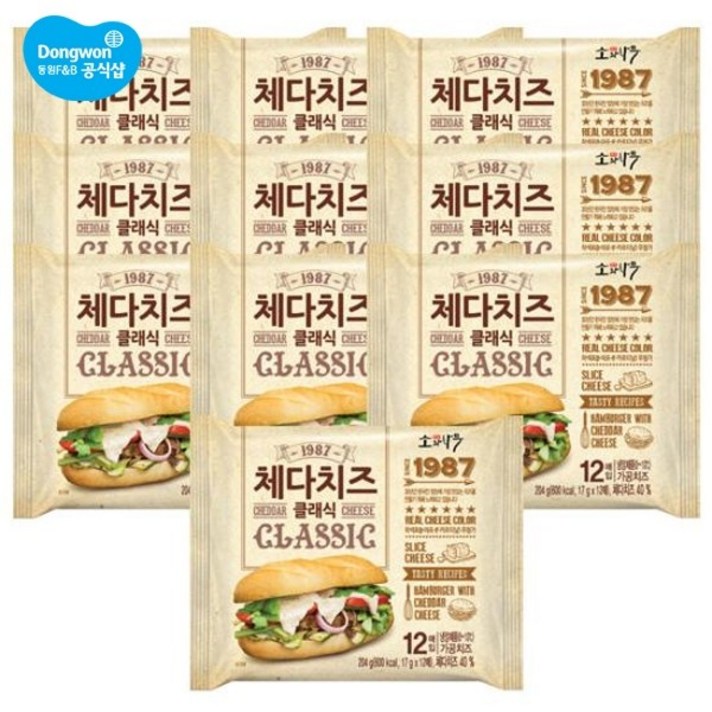 동원에프앤비 소와나무 체다치즈 클래식 204g(12매) x 10봉, 기타, 기타