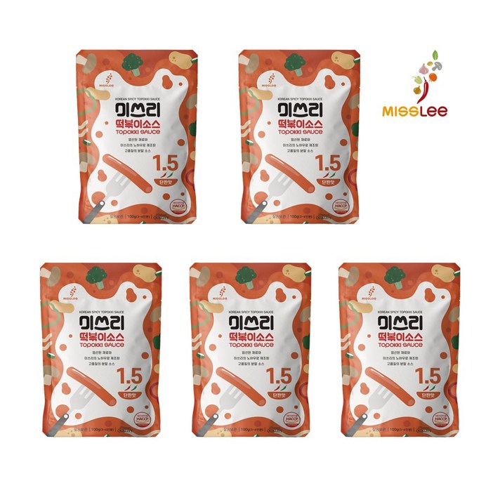 미쓰리 떡볶이소스 1.5 단짠맛, 100g, 5개
