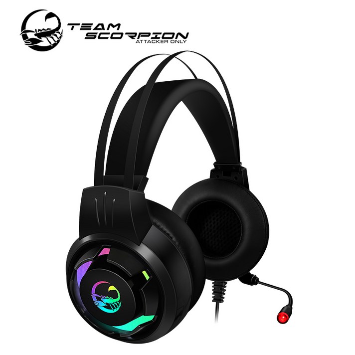 팀스콜피온 LUCA G701 게이밍 헤드셋 가상7.1채널 진동 RGB 리모컨