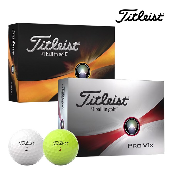타이틀리스트 2023년 PRO V1V1X 골프공 (12구) 3피스 4피스 골프볼, 화이트, PRO V1, 12개