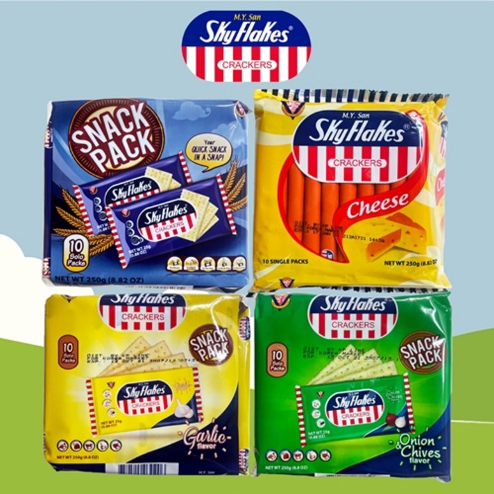 M.Y. San Skyflakes Crackers Pack Garlic 스카이플렉스 크레커 팩 갈릭, 마늘