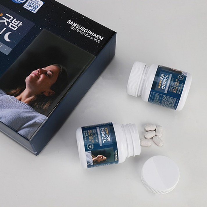 잠 잘오는 영양제 숙면 수면 영양제 보조제 테아닌 판토텐산 수면관리 복합식품 긴장완화 긴장 푸는 약2개월분, 600mg x 60정 x 2병(72g)