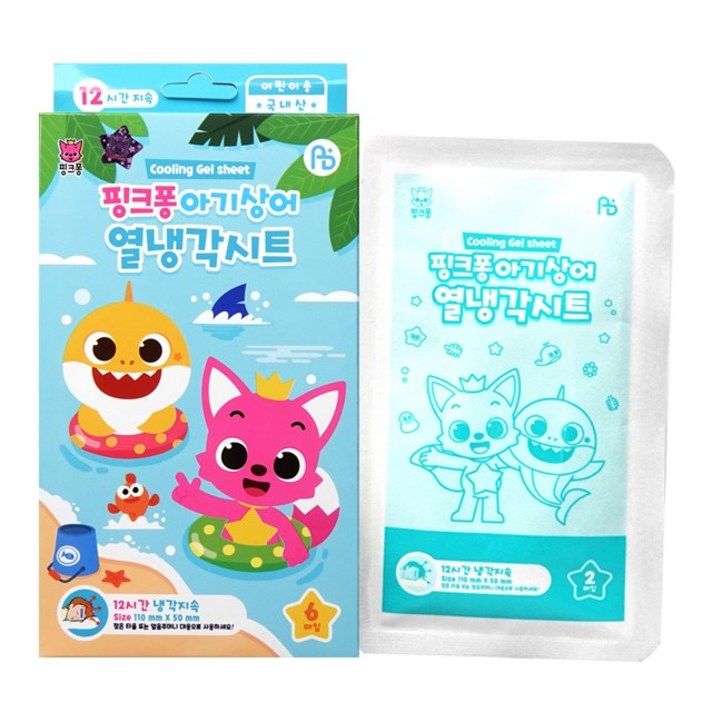 핑크퐁 열냉각시트 해열시트, 1개, 6매입
