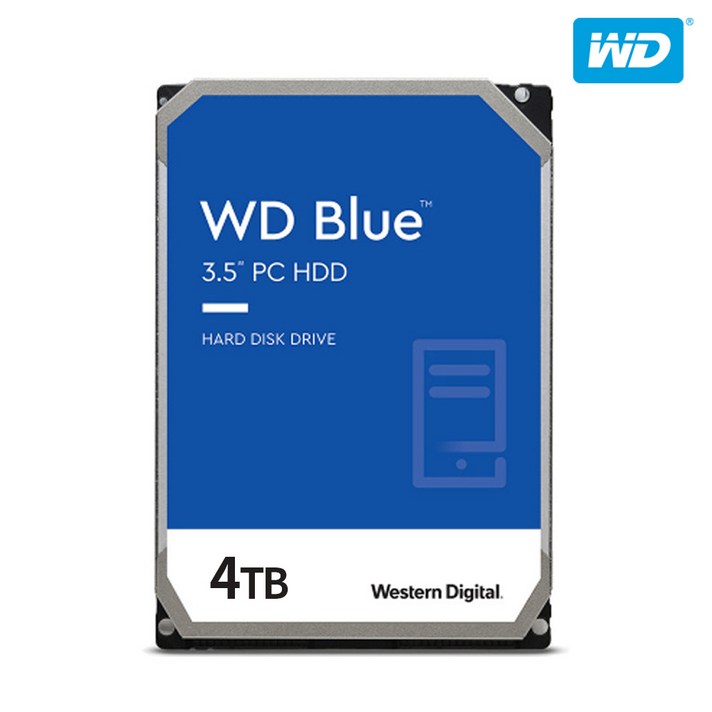 WD BLUE HDD 3.5 하드디스크 4TB CMR (WD40EZAX), WD40EZAX