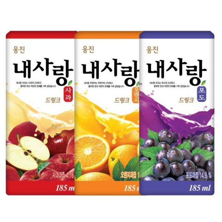 웅진 내사랑 오렌지 드링크팩, 185ml, 24개