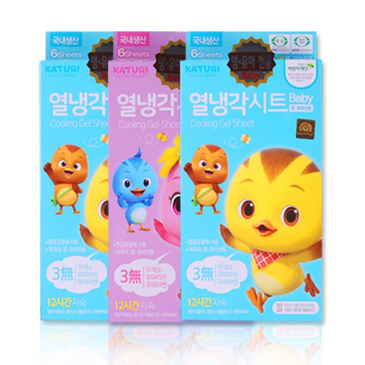 냉각시트 엄마까투리 열냉각시트 (랜덤) 6매입, 3개
