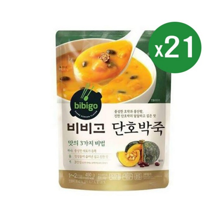 비비고 단호박죽 450g, 21개