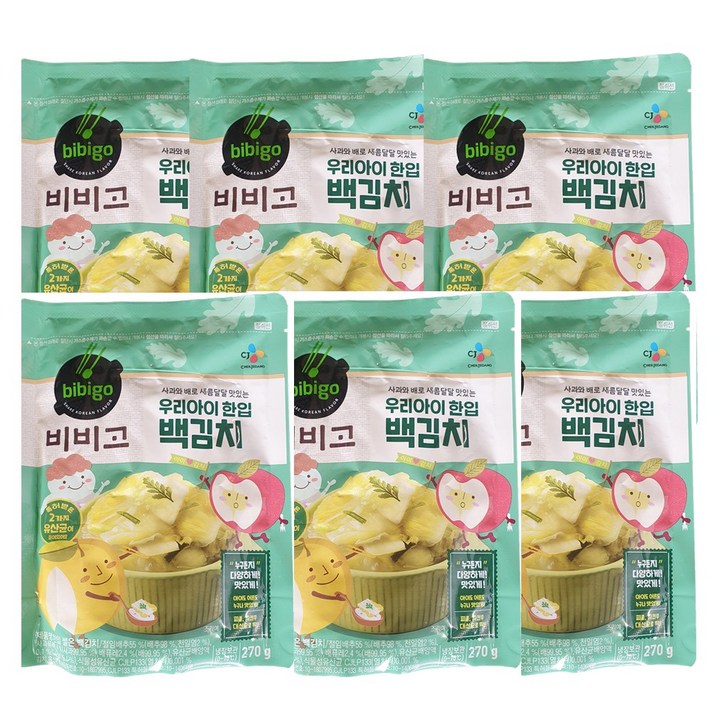 비비고 우리아이한입 백김치 270g X 6개, 1개