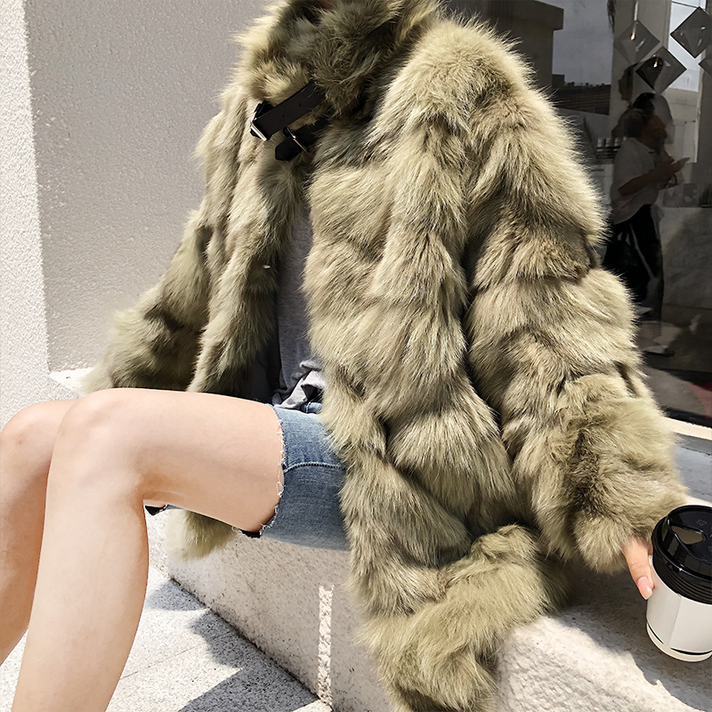 폭스퍼무스탕 따뜻한 밍크 2019뉴타입 다리털 여우털 스탠드카라 라이더자켓 밍크코트