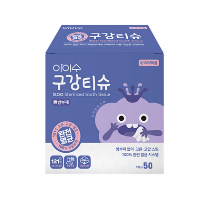 아이수 무방부제 구강티슈 50매입, 309g, 1개