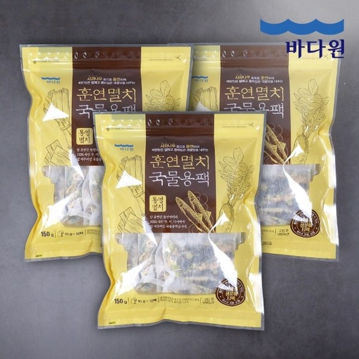 바다원 훈연멸치 국물용팩 150g x 3봉