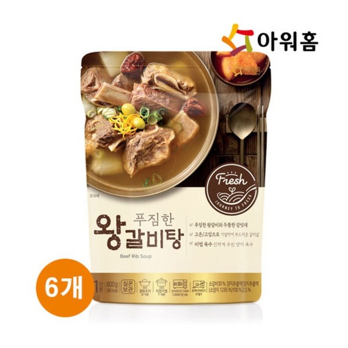 아워홈 왕갈비탕 600g, 6개