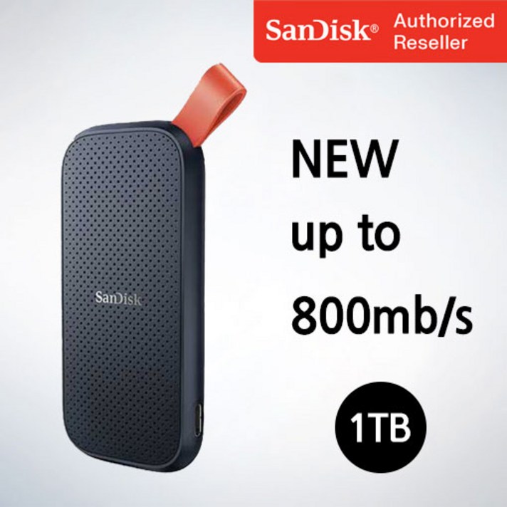 샌디스크 외장SSD 휴대용 포터블 Portable SSD E30 1TB NEW 스피드업, 블랙, 1테라
