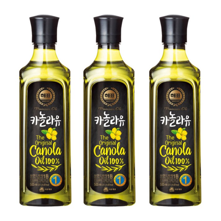 해표 카놀라유, 500ml, 3개