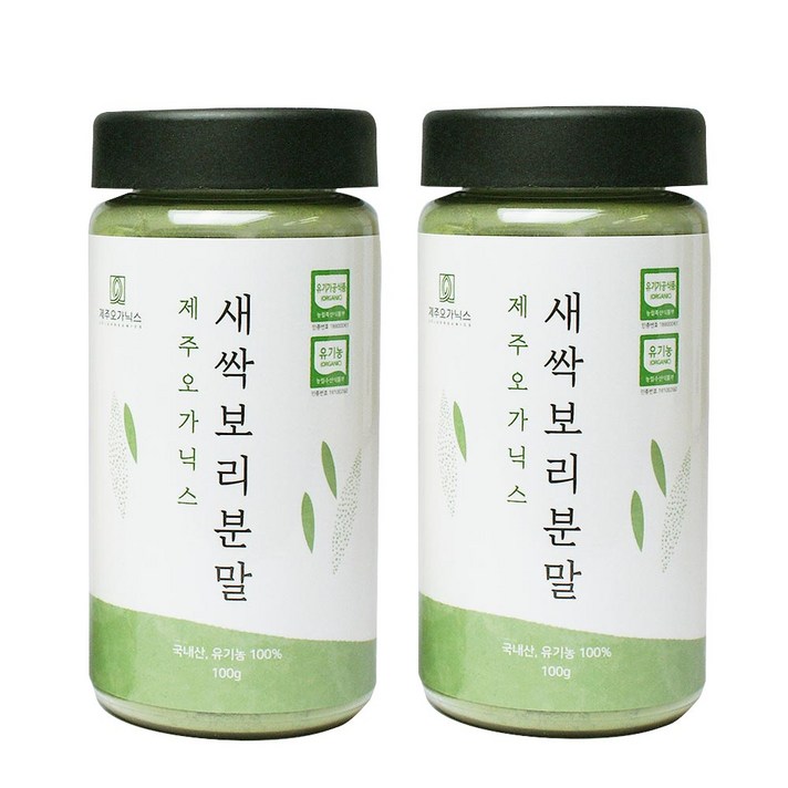 제주 유기농 새싹보리분말 보리순 100%, 100g, 2개
