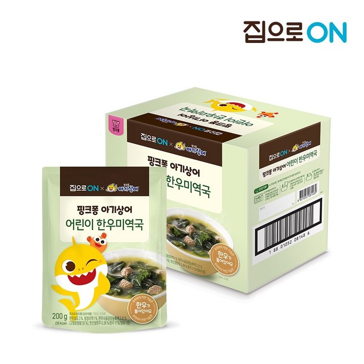 집으로ON 핑크퐁 아기상어 한우미역국 200g x 5개입