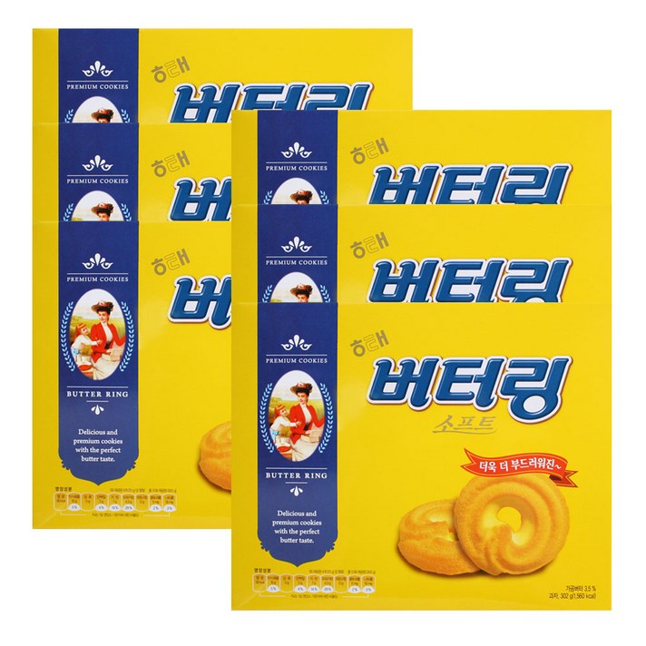 해태제과 버터링 소프트, 302g, 6개