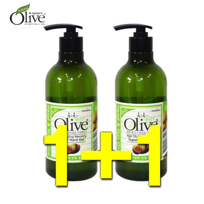 1+1 아임세레느 올리브 초강력 헤어젤, 2개, 500ml