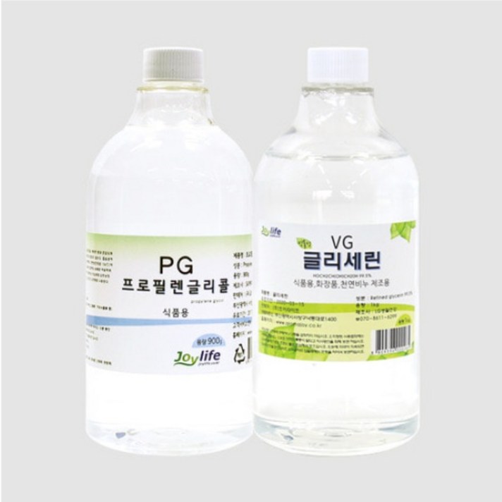 조이라이프 프로필렌글리콜 PG 900g + 글리세린 VG 1kg 세트
