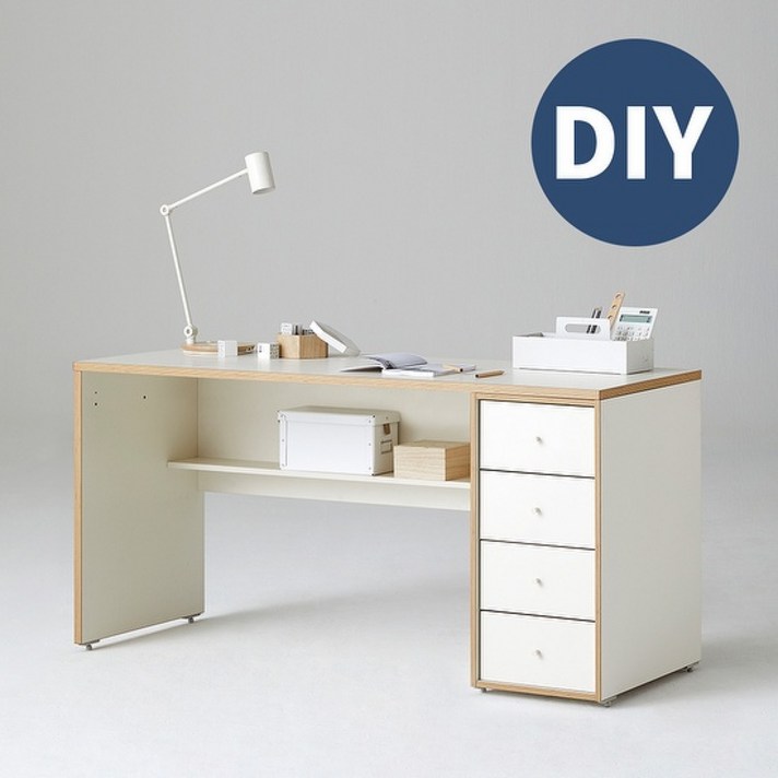 한샘 샘 책상 150cm 하부서랍형 DIY, 색상:우형/네이비/네이비(N)