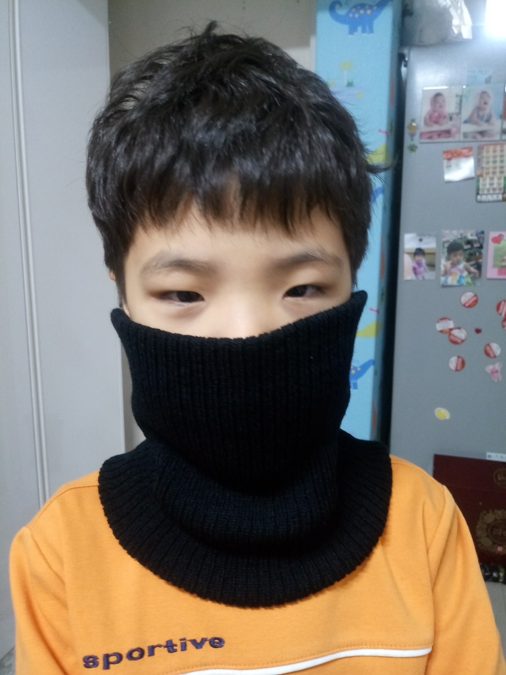블랙 포근이 넥워머 목도리