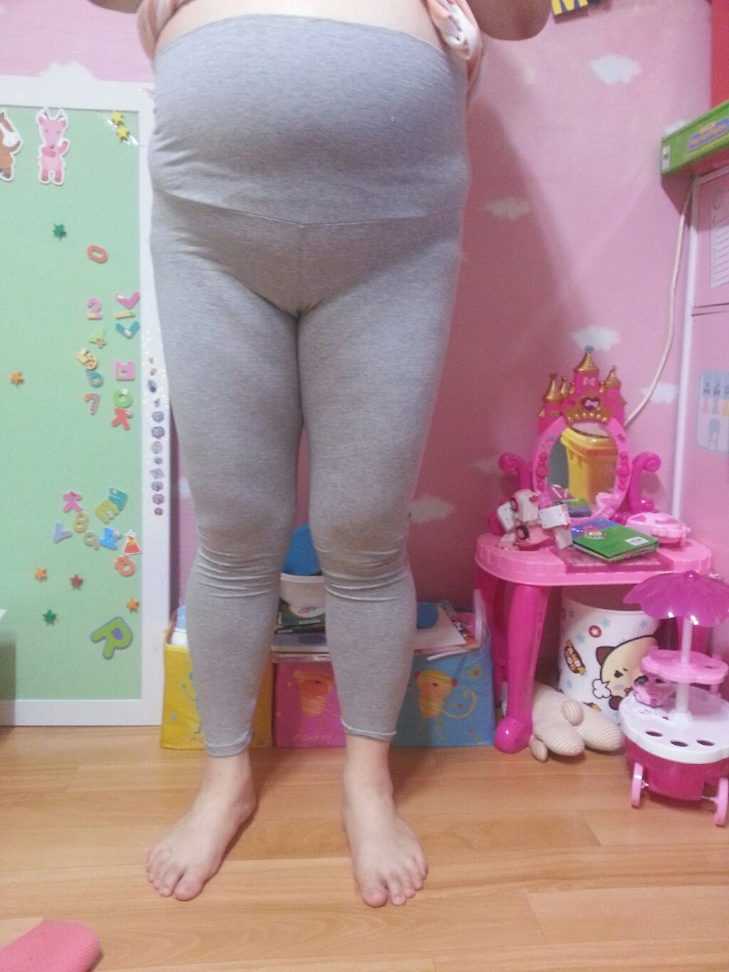 크리비아 면스판 임부 9부 레깅스