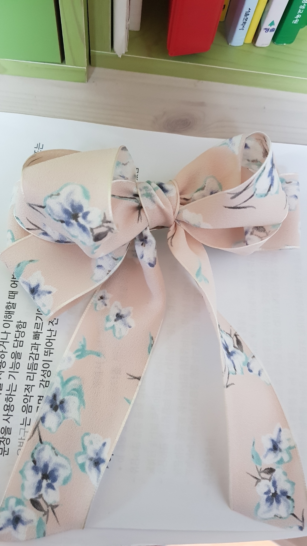 로라하 뮤즈 꽃무늬 왕리본 성인 아동 여성 머리핀 헤어핀