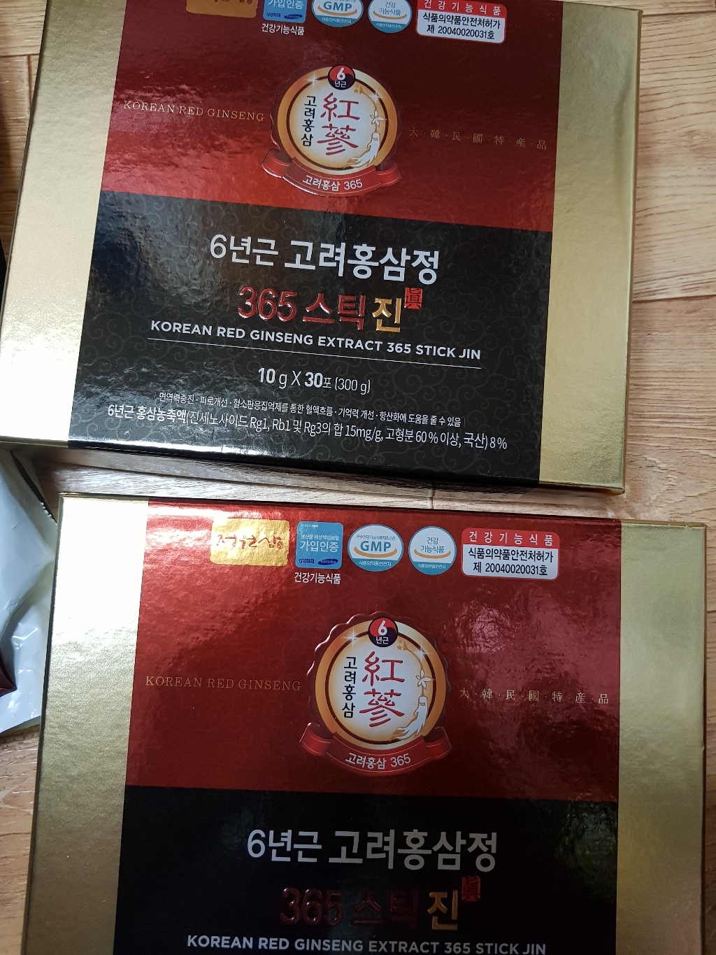 정원삼 6년근 고려홍삼정 365스틱 진 쇼핑백