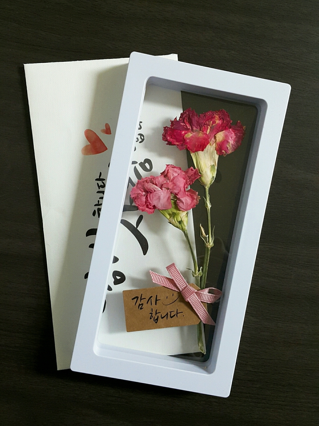 라울스톤 스승의날 카네이션 꽃 어버이날 용돈 생화 액자 압화 선물